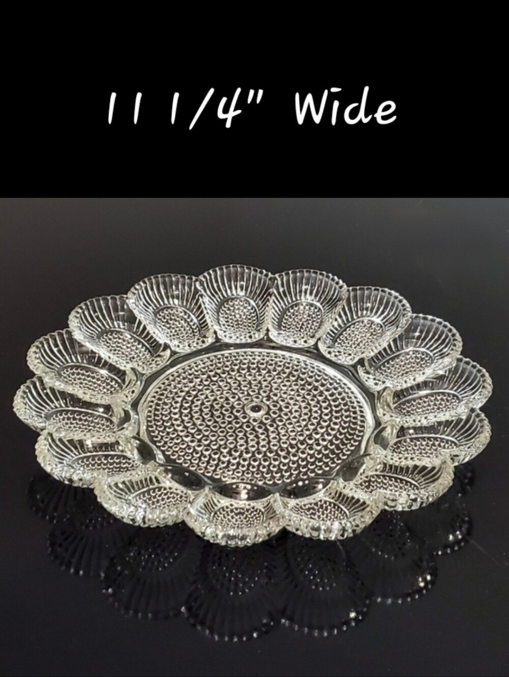 Vntg 11 1/4" 🥚🐣"Hobnail Clear" Deviled Egg Dish by Indiana Glass Made in 🇺🇸 - Picture 14 of 14